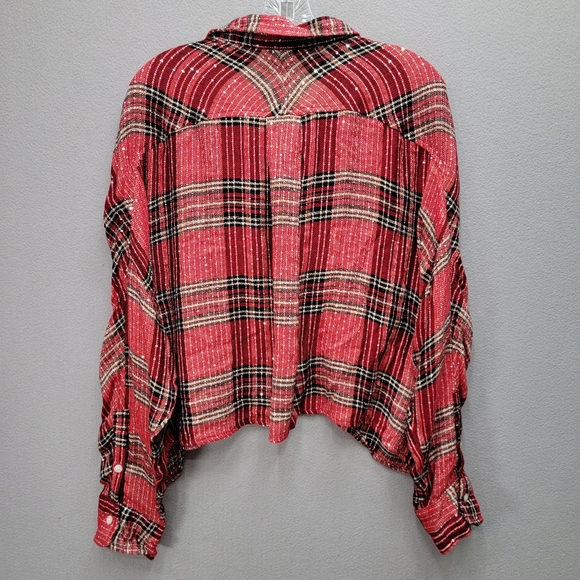 KOCH LYLE PLAID BOXY BUTTON TOP, SIZE L - Picture 4 of 8